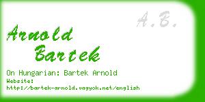 arnold bartek business card